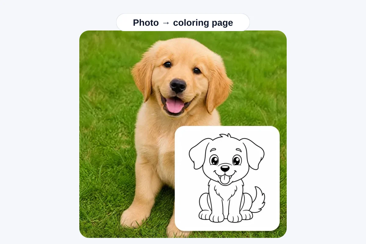 Photo to coloring page