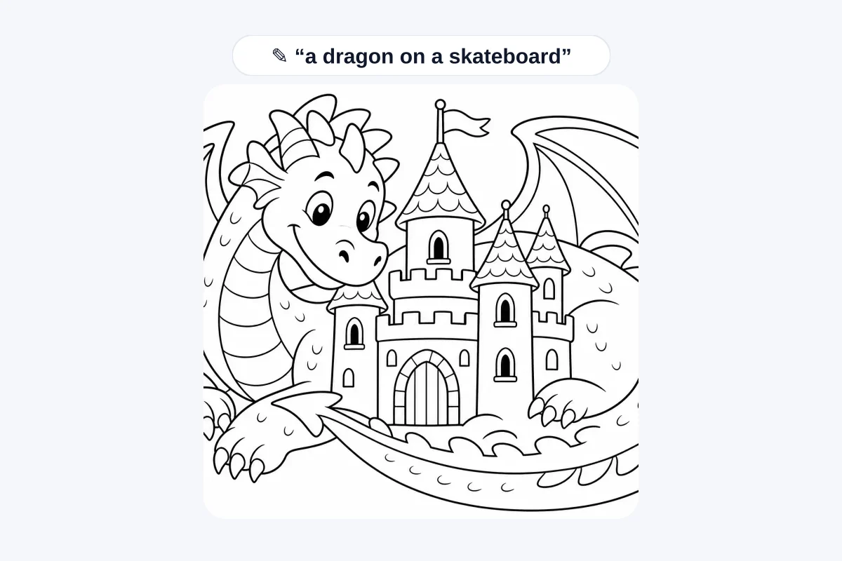 Text to coloring page